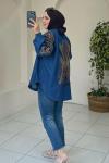 ✨ Pul Payet İşlemeli Kimono ✨ Koyu Kot