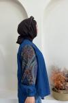 ✨ Pul Payet İşlemeli Kimono ✨ Koyu Kot