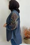 ✨ Pul Payet İşlemeli Kimono ✨ Gri