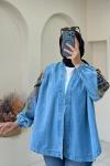 ✨ Pul Payet İşlemeli Kimono ✨ Açık Kot