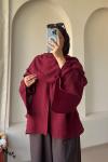 Kadın Pelerin Detaylı Tunik Bordo