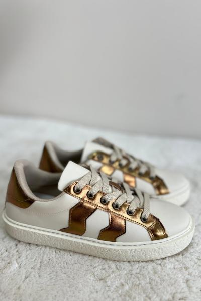 Metalik Detaylı Spor Ayakkabılar Bej