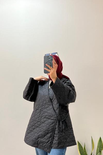 Kapitone Mont  Siyah