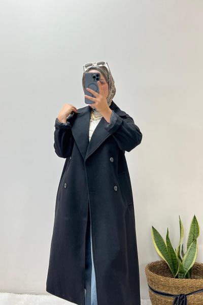 Astarlı Kaşe Kaban Siyah