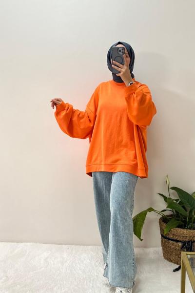 Oversize sweatshirt Turuncu