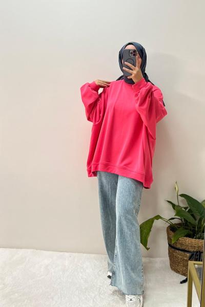 Oversize sweatshirt Pembe