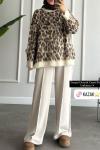 Leopar Desenli Kazak Camel