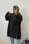 Oversize Triko Tunik Kahverengi