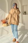 Kapişonlu Sweatshirt Bej