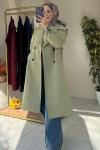 Gabardin Trençkot Yeşil