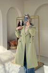 Gabardin Trençkot Yeşil