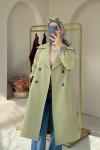 Gabardin Trençkot Yeşil