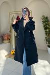 Gabardin Trençkot Siyah