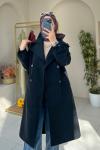 Gabardin Trençkot Siyah