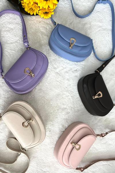 Tokalı Omuz Çantası  Lila