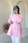 Pilise Detaylı Gömlek Pembe