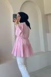 Pilise Detaylı Gömlek Pembe