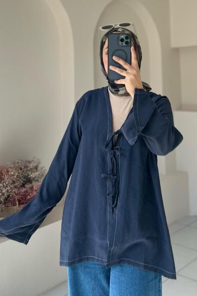 Bağlamalı Kimono Gri