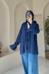 Bağlamalı Kimono Lacivert