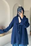 Bağlamalı Kimono Lacivert