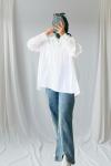 Arka Fırfır Detaylı Tunik Beyaz