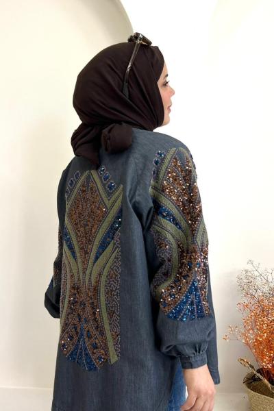 ✨ Pul Payet İşlemeli Kimono ✨ Gri