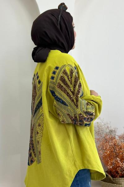 ✨ Pul Payet İşlemeli Kimono ✨ Yeşil