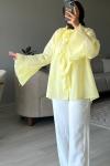 Fırfırlı Şıklık: Zarafeti Günlük Tarzla Buluşturan Tunik ✨ Sarı