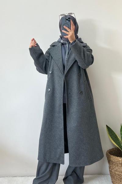 Astarlı Kaşe Kaban Antrasit