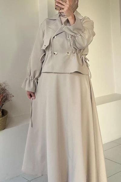 Lena Etekli Takım Bej