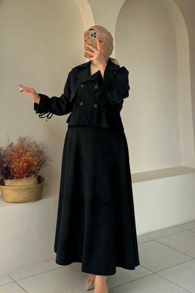 Lena Etekli Takım Siyah