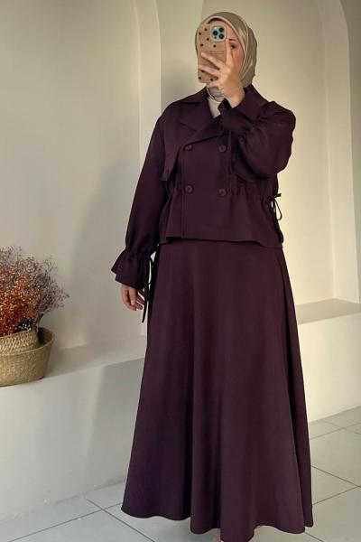 Lena Etekli Takım Bordo