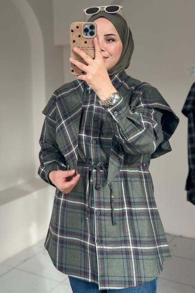 ŞALLI EKOSE GÖMLEK Yeşil