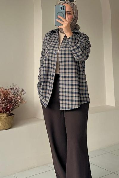 Cepli Ekose Oduncu Gömlek Kahverengi