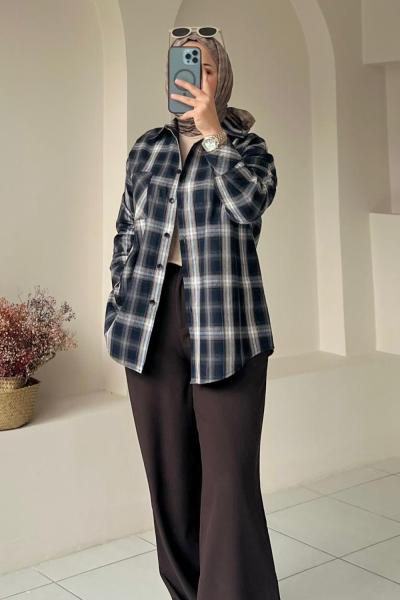 Cepli Ekose Oduncu Gömlek Lacivert