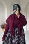 Şal Yaka Kadın Tunik  Bordo