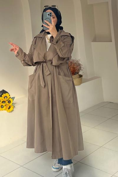 Bezik Trençkot Kahverengi