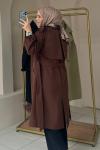 Gabardin Trençkot Kahverengi