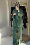 Gold Düğmeli İkili Takım Yeşil