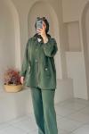 Gold Düğmeli İkili Takım Yeşil