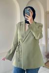 İpli Astarlı Ceket Yeşil