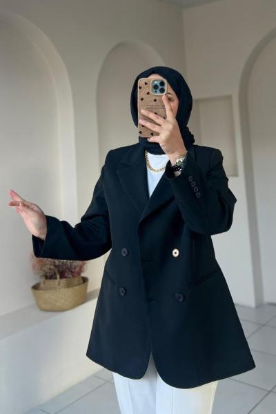 KRUVAZE SİYAH CEKET Siyah