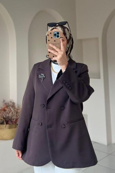 KRUVAZE KAHVERENGİ CEKET Kahverengi