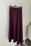 Kadın Etek / Scuba Kumaş Yüksek Bel Etek Bordo