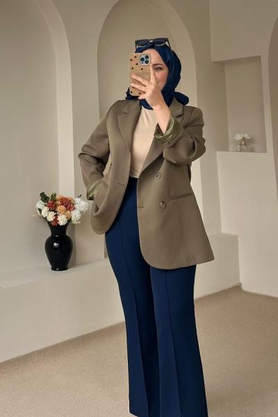 FLARE PANTOLON Lacivert