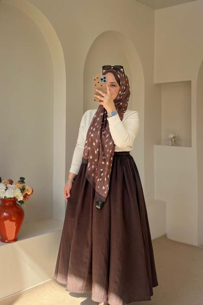 Kadın Balon Etek Kahverengi