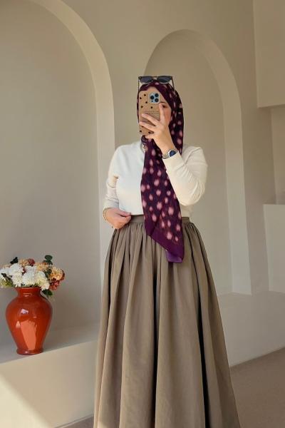 Kadın Balon Etek Vizon