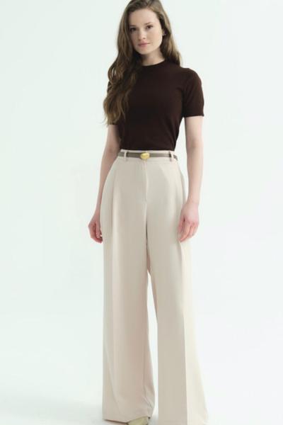 Kadın Palazzo Pantolon  Krem