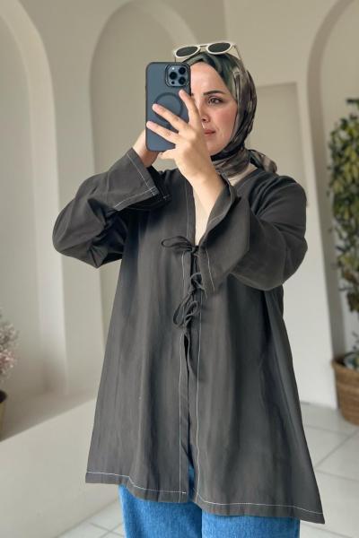 Bağlamalı Kimono Haki