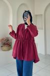BAĞLAMALI EFİL EFİL KUMAŞ KİMONO Bordo